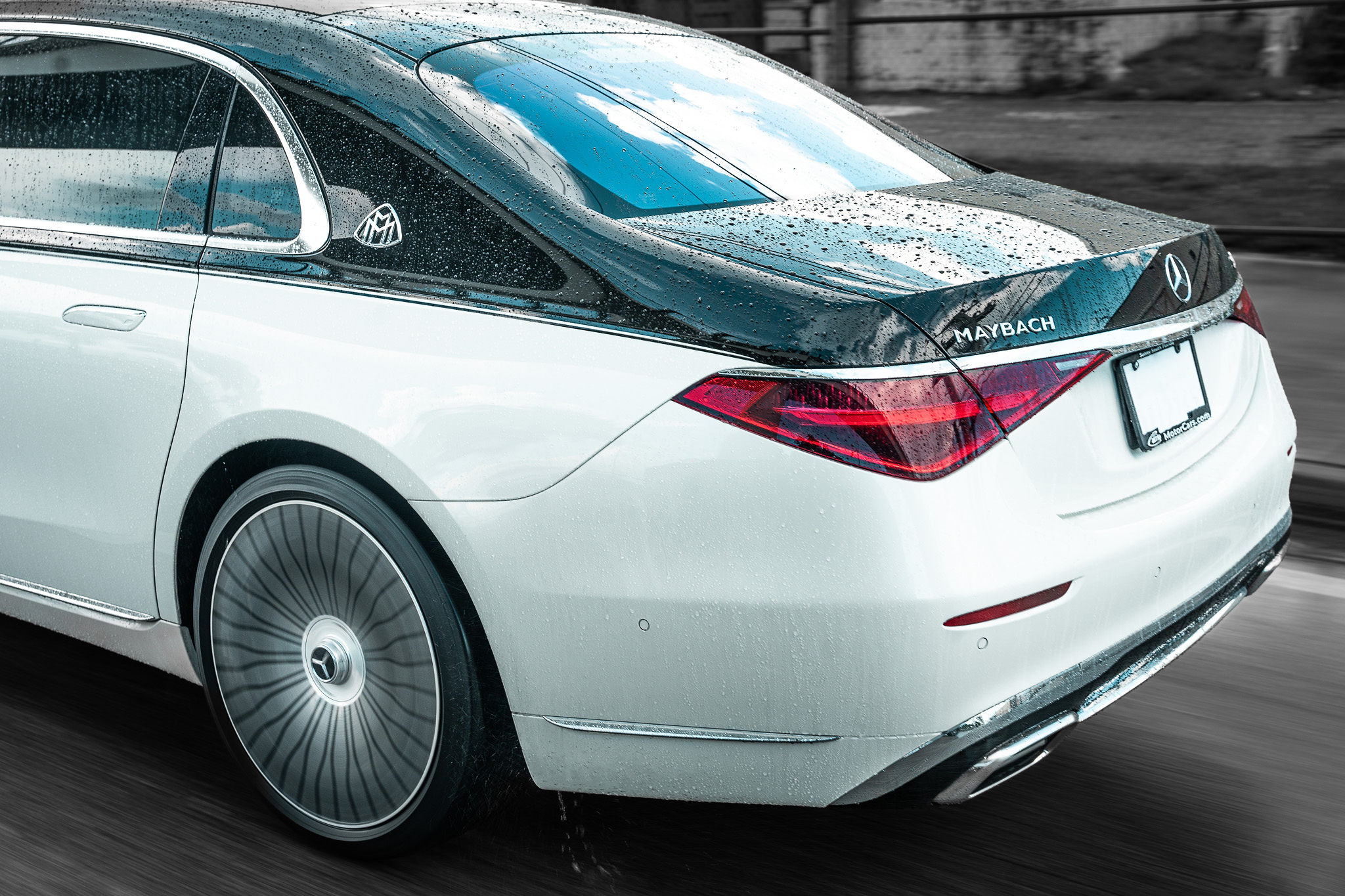 Panda Maybach S580 rental Miami white and black luxury car